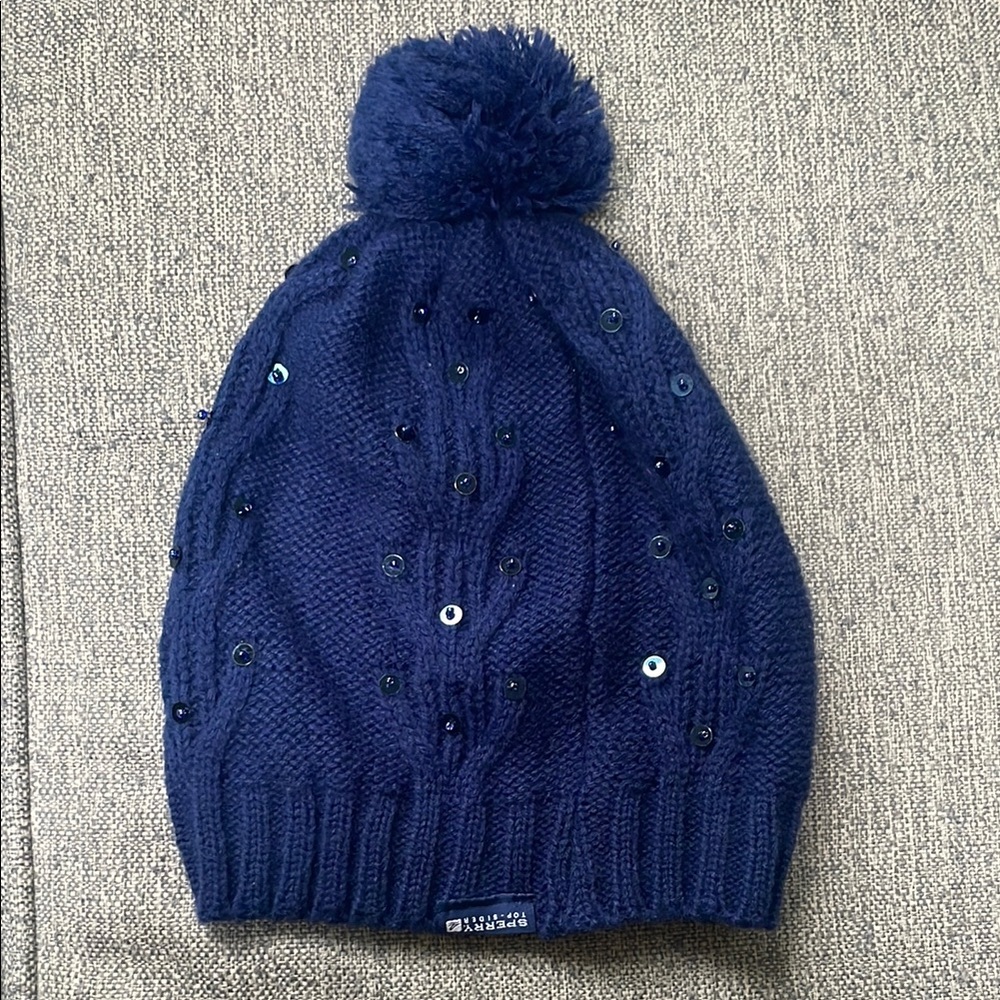 Navy Blue Pom-Pom Beanie